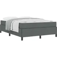 vidaXL Boxspring bed Donkergrijs 160 x 200 cm Stof
