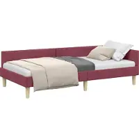 vidaXL Hoek Bed Frame Wijnrood 90 x 190 cm Stof