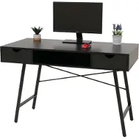 MCW Bureau -E92, kantoortafel computertafel, 3D-structuur 120x60xcm ~ zwart