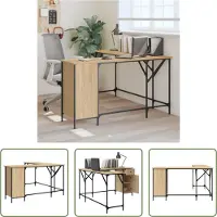 The Living Store De Living Store bureau, Sonoma-eikenhout, 141x141x75 cm, gemaakt van houtvezel