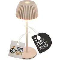 Briloner Champ Nano - Oplaadbare Tafellamp - snoerloze lamp - met touch dimbaar - voor binnen en buiten - german design award winner 2025 - beige - Ø6 x 15,5 cm