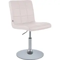 CLP Ricky Eetkamerstoel - Draaibaar & in Hoogte Verstelbaar - Chroom Onderstel - Modern Design - Kunstleer/wit