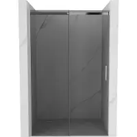 Mexen Omega schuifbare douchedeur 130 , grafiet, chroom - 825-130-000-01-40