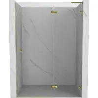 Mexen Lunar L glazen douchedeur rechts 140 , transparant, goud - 834L-140-000-50-00-P