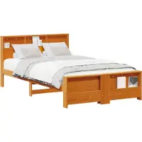 vidaXL Bedframe met plank Wasbruin 120 x 200 cm Massief grenenhout