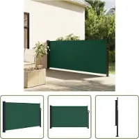 The Living Store Uittrekbare Windscherm - 120 x 600 cm donkergroen polyester windscherm met PU-coating