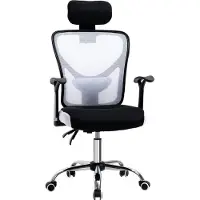 Vinsetto -Bureaustoel-62x67x118cm-Maille (100% polyester)-Wit