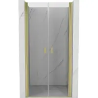 Mexen Mist draaideur douchedeur 95 , transparant, geborsteld goud - 8A7-095-000-55-00
