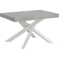 Itamoby Uittrekbare tafel, 130/234 x 90 cm, Volantis, betonlook, witte poten