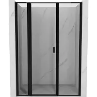 Mexen Mist L linkse scharnierende douchedeur 155 , zwart frame, zwart - 8A4L-155-001-70-70-L