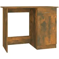 Syfax Bureau 100x50x76 cm bewerkt hout gerookt eikenkleurig