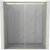 Mexen Rox schuifdeur douche 170 , transparant, geborsteld goud - 8C2-170-002-55-00