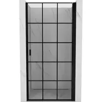 Mexen Mist-B draaideur douchedeur rechts 90 , zwart raster, zwarte - 8A2-090-000-70-77-P