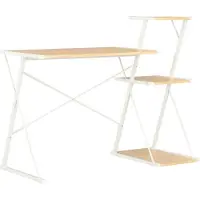 Prolenta Maison Exclusive - Bureau met plank, wit en eikenhout, 116x50x93 cm