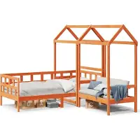 Prolenta Maison Exclusive - Bank met dak, wassen bruin, 80 x 200 cm, grenen