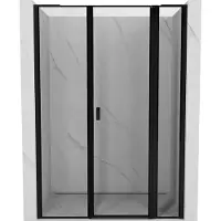 Mexen Mist L draaideur douchedeur rechts 135 , zwarte omlijsting, zwart - 8A4L-135-001-70-70-P