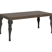 Itamoby Uitschuifbare tafel 200/304x90 cm, Paxon notenhout met antracietkleurige poten