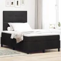 Prolenta Maison Exclusive - LED boxspringbed met hoofdeinde, zwart, 120 x 190 cm, fluweel