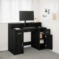 Prolenta Maison Exclusive - Bureau met opbergruimte, zwarte eikenlook, 120 x 55 x 91 cm