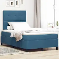 Prolenta Maison Exclusive - LED boxspringbed met hoofdeinde, donkerblauw, 120 x 190 cm, fluweel