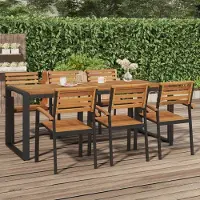 Prolenta Maison Exclusive - Tuintafel met U-vormig onderstel, 200x90x75 cm, massief acaciahout