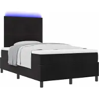Syfax LED Box Spring Bed met hoofdeinde Zwart 120 x 190 cm Fluweel