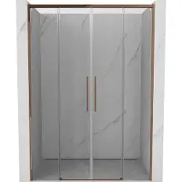 Mexen Rox schuifdeuren voor douche 140 , transparant, roze goud - 8C2-140-002-60-00