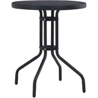 Prolenta Maison Exclusive - Tuintafel, zwart, 80 cm, staal en glas