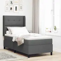Prolenta Maison Exclusive - LED boxspringbed met hoofdeinde, donkergrijs, 80 x 200 cm, gestoffeerd