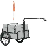HOMCOM -Fietskar-Staal-145x61x81cm-Grijs