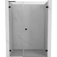 Mexen Lunar-B L douchedeur scharnierend rechts 110 , transparant, zwart - 832SL-110-050-70-00-P