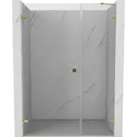 Mexen Lunar-B draaideur voor douche links 150 , transparant, goud - 832S-150-050-50-00-L