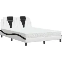 Prolenta Maison Exclusive - Bed "Viana" met matras, wit en zwart, 140x200 cm, kunstleer
