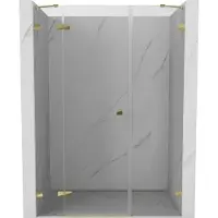 Mexen Lunar douchedeur scharnierend links 130 , transparant, goud - 834S-130-050-50-00-L