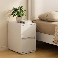 Sonstiges Nachtkastje, smal bijzettafeltje, 2 lades, lederen oppervlak, 30 cm