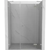 Mexen Lunar douchedeur scharnierend rechts 150 , transparant, geborsteld nikkel - 834S-150-050-97-00-P