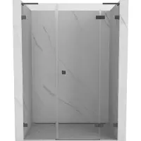 Mexen Lunar L douchedeur met rechtsdraaiende scharnieren 150 , transparant, gun metal - 834SL-150-050-95-00-P