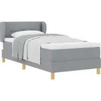 vidaXL Boxspring bed met hoofdeinde Lichtgrijs 90 x 190 cm Stof