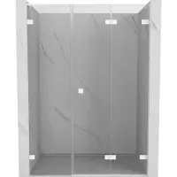 Mexen Lunar-F L vouwdeur douchedeur rechts 110 , transparant, wit - 836SL-110-050-20-00-P