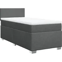vidaXL Boxspring met matras stof donkergrijs 100x200 cm