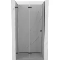 Mexen Lunar-F vouwdeuren voor douche, links 100 , transparant, geborsteld pistoolgrijs - 836-100-000-66-00-L