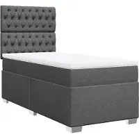 vidaXL Boxspring met matras stof donkergrijs 80x200 cm