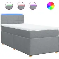 vidaXL Boxspring met matras stof lichtgrijs 100x200 cm