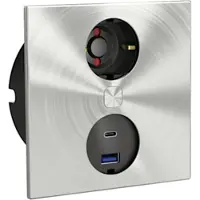 NABER Dubbele stopcontactmodule met dubbele USB-lader / USB-A / USB-C / Inbouwstopcontact