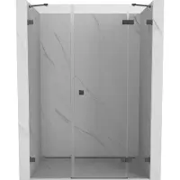 Mexen Lunar douchedeur scharnierend rechts 145 , transparant, geborsteld gun grijs - 834S-145-050-66-00-P
