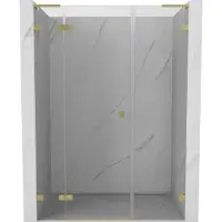 Mexen Lunar L douchedeur links scharnierend 120 , transparant, goud geborsteld - 834SL-120-050-55-00-L