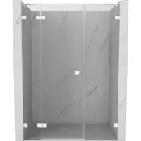 Mexen Lunar douchedeur scharnierend links 120 , transparant, wit - 834S-120-050-20-00-L