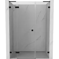 Mexen Lunar L draaideur voor douche links 155 , transparant, zwart - 834SL-155-050-70-00-L
