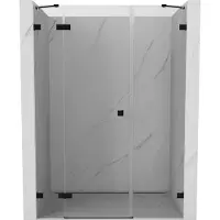 Mexen Lunar douchedeur scharnierend links 155 , transparant, zwart - 834S-155-050-70-00-L