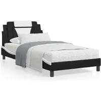 Prolenta Maison Exclusive - Bed "Viana" met matras, zwart en wit, 100x200 cm, kunstleer